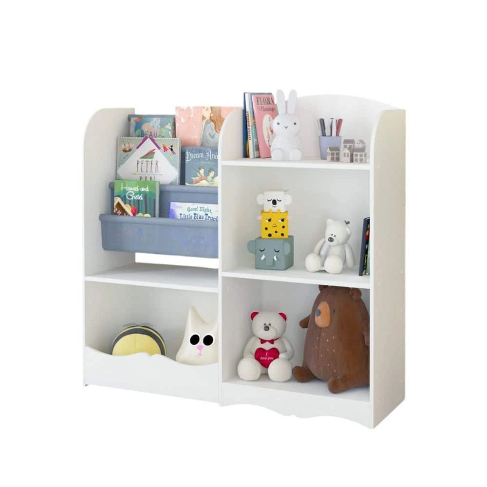 10.20 In. W X 33.70 In. D X 32.10 In. H White MDF Freestanding Linen Cabinet With Toy Storage Organizer In White 6 10.20 In. W X 33.70 In. D X 32.10 In. H White MDF Freestanding Linen Cabinet With Toy Storage Organizer In White - Image 6