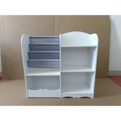 10.20 In. W X 33.70 In. D X 32.10 In. H White MDF Freestanding Linen Cabinet With Toy Storage Organizer In White 14 10.20 In. W X 33.70 In. D X 32.10 In. H White MDF Freestanding Linen Cabinet With Toy Storage Organizer In White -FURITURE SALE SHOP white tahanbath linen cabinets ct xl p221066 fa 1000