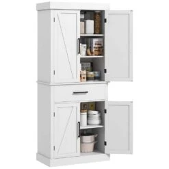 20.90 In. W X 15 In. D X 47 In. H White Particle Board Freestanding Linen Cabinet With 5-Shelves And Drawer In White 12 20.90 In. W X 15 In. D X 47 In. H White Particle Board Freestanding Linen Cabinet With 5-Shelves And Drawer In White -FURITURE SALE SHOP white tahanbath linen cabinets ct xl p229637 44 1000