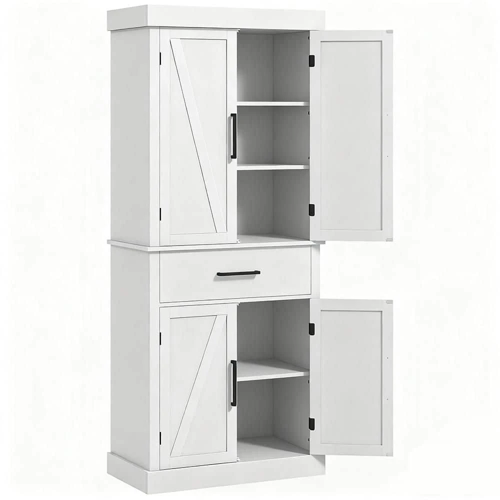 20.90 In. W X 15 In. D X 47 In. H White Particle Board Freestanding Linen Cabinet With 5-Shelves And Drawer In White 1 20.90 In. W X 15 In. D X 47 In. H White Particle Board Freestanding Linen Cabinet With 5-Shelves And Drawer In White