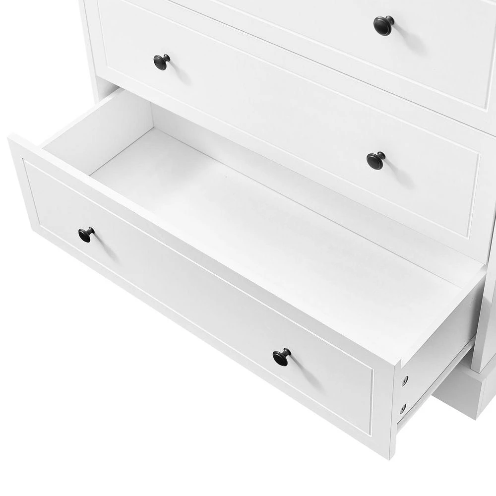 16.40 In. W X 32.80 In. D X 69.20 In. H White MDF Freestanding Linen Cabinet With 3-Drawers And Shelves In White 5 16.40 In. W X 32.80 In. D X 69.20 In. H White MDF Freestanding Linen Cabinet With 3-Drawers And Shelves In White - Image 5