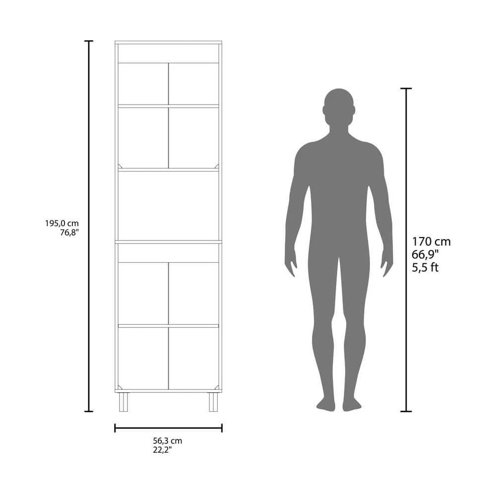 22.20 In. W X 13.20 In. D X 76.80 In. H White MDF Freestanding Linen Cabinet With 5-Shelves And 4-Door In White 5 22.20 In. W X 13.20 In. D X 76.80 In. H White MDF Freestanding Linen Cabinet With 5-Shelves And 4-Door In White - Image 5