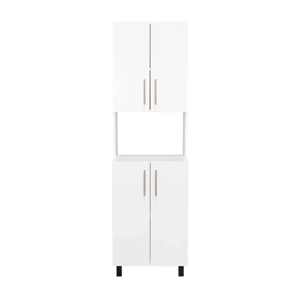 22.20 In. W X 13.20 In. D X 76.80 In. H White MDF Freestanding Linen Cabinet With 5-Shelves And 4-Door In White 1 22.20 In. W X 13.20 In. D X 76.80 In. H White MDF Freestanding Linen Cabinet With 5-Shelves And 4-Door In White