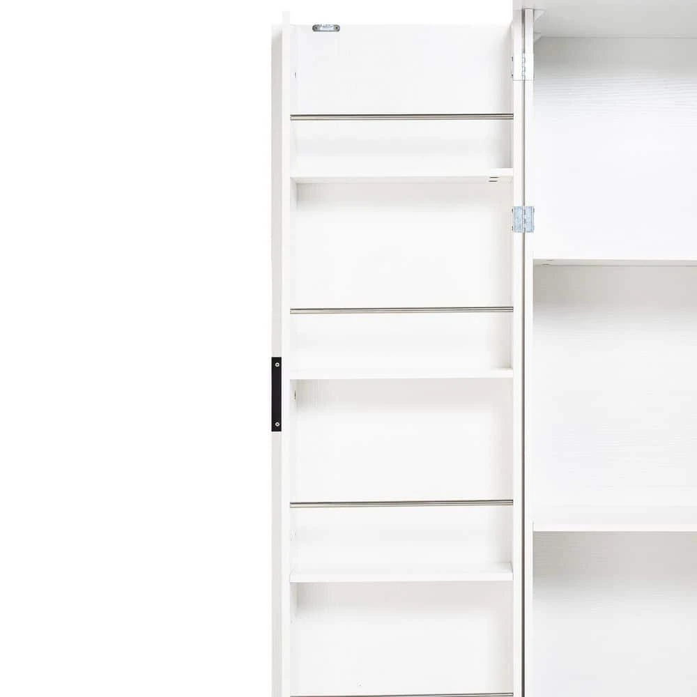 15.75 In. W X 31.49 In. D X 71.65 In. H White MDF Freestanding Linen Cabinet With 2-Drawers And 8-Door In White 5 15.75 In. W X 31.49 In. D X 71.65 In. H White MDF Freestanding Linen Cabinet With 2-Drawers And 8-Door In White - Image 5