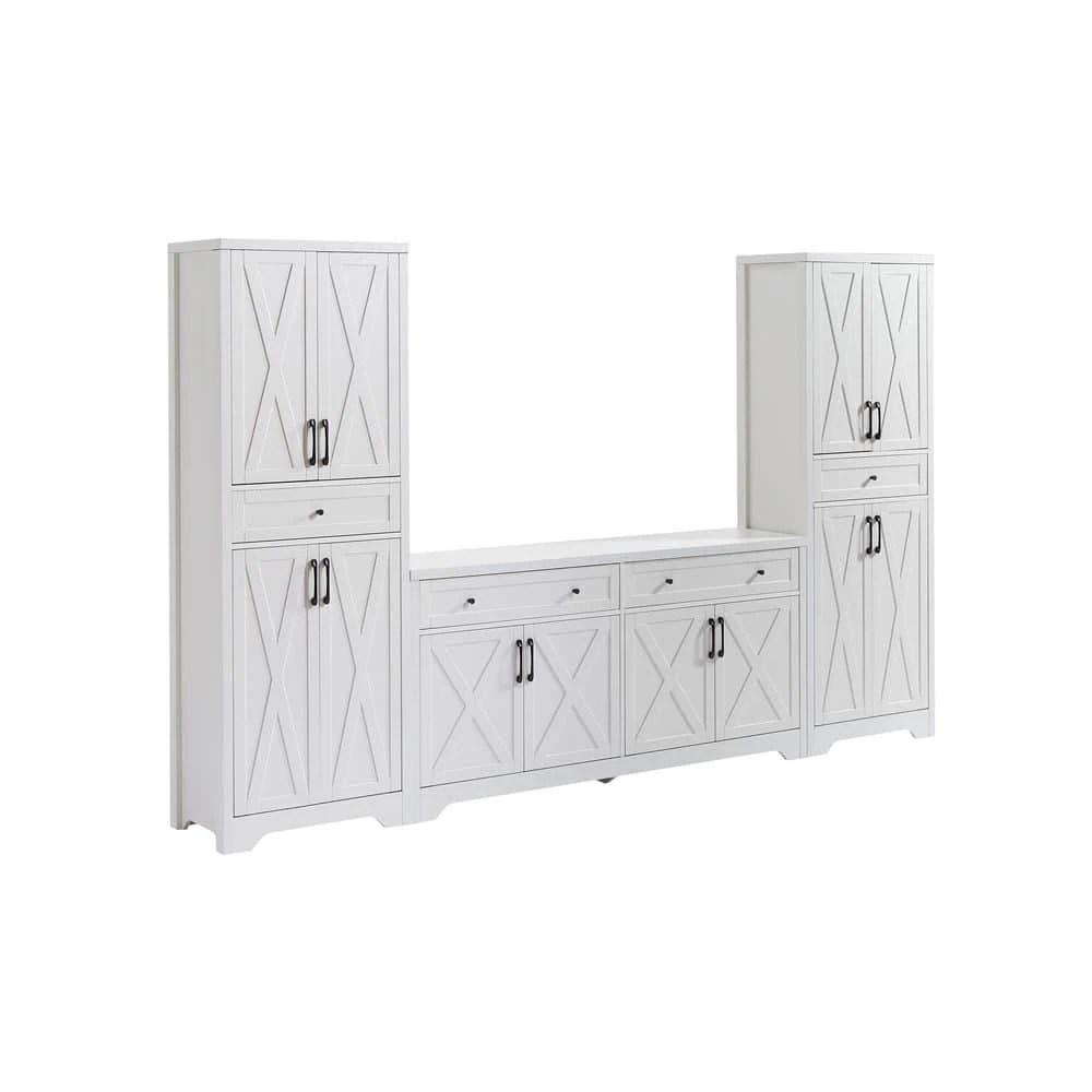 15 In. W X 108.70 In. D X 68 In. H White MDF And Particle Board Freestanding Linen Cabinet With Drawers In White 1 15 In. W X 108.70 In. D X 68 In. H White MDF And Particle Board Freestanding Linen Cabinet With Drawers In White