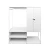 19.69 In. W X 55.12 In. D X 62.99 In. H White Particle Board Freestanding Linen Cabinet W/Doors And Shelves In White