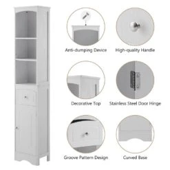 13.4 In. W X 9.1 In. D X 66.9 In. H White MDF Freestanding Linen Cabinet With Drawer In White 14 13.4 In. W X 9.1 In. D X 66.9 In. H White MDF Freestanding Linen Cabinet With Drawer In White -FURITURE SALE SHOP white tahanbath linen cabinets q g wf289423aak 44 1000