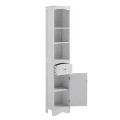 13.4 In. W X 9.1 In. D X 66.9 In. H White MDF Freestanding Linen Cabinet With Drawer In White 11 13.4 In. W X 9.1 In. D X 66.9 In. H White MDF Freestanding Linen Cabinet With Drawer In White -FURITURE SALE SHOP white tahanbath linen cabinets q g wf289423aak c3 1000
