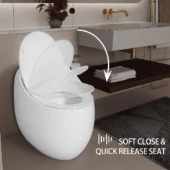 1-Piece 1.28 GPF Single Flush Egg Shape Toilet In Glossy White 17 1-Piece 1.28 GPF Single Flush Egg Shape Toilet In Glossy White -FURITURE SALE SHOP white tahanbath one piece toilets z w2973p248391 fa 1000