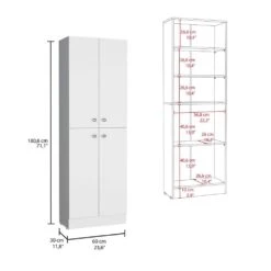 Freestanding 71 In. H Kitchen Pantry Cabinet With 4-Doors And 5-Adjustable Shelves -FURITURE SALE SHOP white tahanbath pantry organizers z b070p188842 1f 1000