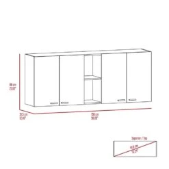 Wall Cabinet Ontario, Double Door, White Finish -FURITURE SALE SHOP white tahanbath pantry organizers z b092123033 1f 1000
