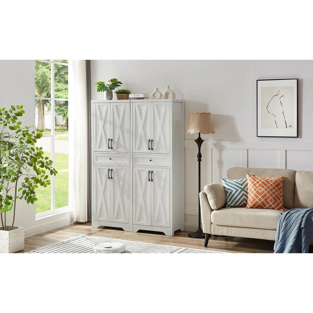 68 In. High White Multifunctional Sideboard-Storage For Home And Office (23.7 In. L X 15.0 In. W X 68 In. H) 5 68 In. High White Multifunctional Sideboard-Storage For Home And Office (23.7 In. L X 15.0 In. W X 68 In. H) - Image 5