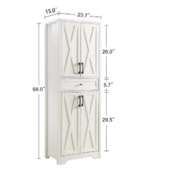 68 In. High White Multifunctional Sideboard-Storage For Home And Office (23.7 In. L X 15.0 In. W X 68 In. H) 10 68 In. High White Multifunctional Sideboard-Storage For Home And Office (23.7 In. L X 15.0 In. W X 68 In. H) -FURITURE SALE SHOP white tahanbath pantry organizers z w1162p205097 c3 1000