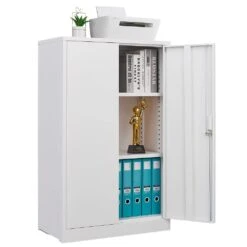 The Ultimate Folding Metal Storage Cabinet: Locking Doors Adjustable Shelf, For Home, Office, School And Garage In White -FURITURE SALE SHOP white tahanbath pantry organizers z w124757865 1f 1000
