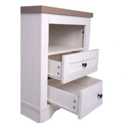 Antique Farmhouse End Table: 2-Drawer Storage (Bedroom/Living Room) In White 8 Antique Farmhouse End Table: 2-Drawer Storage (Bedroom/Living Room) In White -FURITURE SALE SHOP white tahanbath pantry organizers z w1247p173330 1f 1000