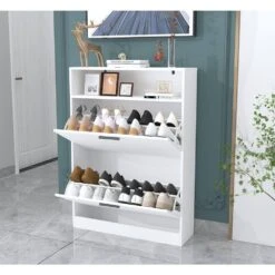 4-Drawer Handle-Free White Dresser: Modern Wooden Cabinet With Sturdy Frame For Bedroom, Living Room Or Office 12 4-Drawer Handle-Free White Dresser: Modern Wooden Cabinet With Sturdy Frame For Bedroom, Living Room Or Office -FURITURE SALE SHOP white tahanbath pantry organizers z w132166400 44 1000