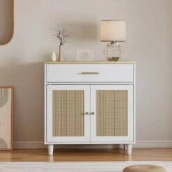 Wooden Cat Litter Box Enclosure With Scratch Pad Fits Most Cats For Living Areas In White