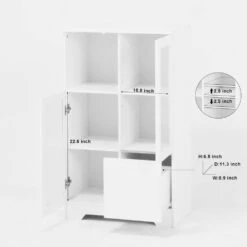 MDF Painted Cabinet With Glass Doors And Drawer, Open Storage Space, White ,Bedroom, Living Room In White -FURITURE SALE SHOP white tahanbath pantry organizers z w1820p152744 fa 1000