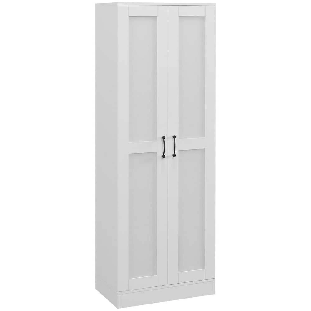 69" Tall Storage Cabinet With Movable Storage Shelves, Modern Style Pantry Cupboard Cabinet With Soft Close Doors, White 2 69" Tall Storage Cabinet With Movable Storage Shelves, Modern Style Pantry Cupboard Cabinet With Soft Close Doors, White - Image 2