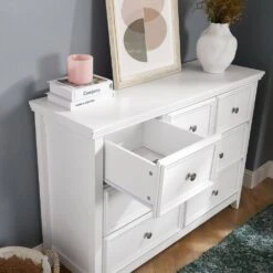 Modern 7-Drawer Dresser: Ideal For Living Room Storage With A Farmhouse Touch In White 9 Modern 7-Drawer Dresser: Ideal For Living Room Storage With A Farmhouse Touch In White -FURITURE SALE SHOP white tahanbath pantry organizers z w2275p149784 1f 1000