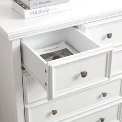 6-Drawer Cabinet In Modern Design: White Clothes Storage For Living Room With Farmhouse Aesthetic -FURITURE SALE SHOP white tahanbath pantry organizers z w2275p149796 44 1000