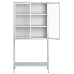59 In. H Heavy-Duty Metal Storage Cabinet: Ideal For Home Office, Living Room And Pantry In White -FURITURE SALE SHOP white tahanbath pantry organizers z w2735p186331 44 1000