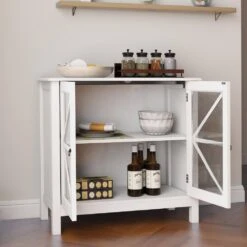 Kitchen Cabinet With Double Glass Doors -FURITURE SALE SHOP white tahanbath pantry organizers z w28228062 1f 1000