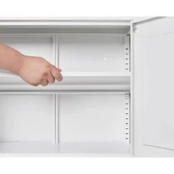 Must-Have White Metal Storage Cabinet: Adjustable Leveling Foot For Kitchen, Living And Dining Rooms In White -FURITURE SALE SHOP white tahanbath pantry organizers z w328p195206 31 1000