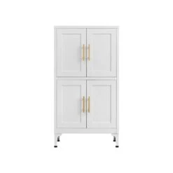 Must-Have White Metal Storage Cabinet: Adjustable Leveling Foot For Kitchen, Living And Dining Rooms In White -FURITURE SALE SHOP white tahanbath pantry organizers z w328p195206 44 1000