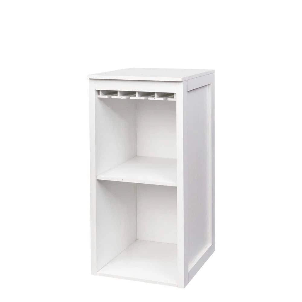 WHITE Color Modular Wine Bar Cabinet With Storage Shelves With Hutch For Dining Room 5 WHITE Color Modular Wine Bar Cabinet With Storage Shelves With Hutch For Dining Room - Image 5