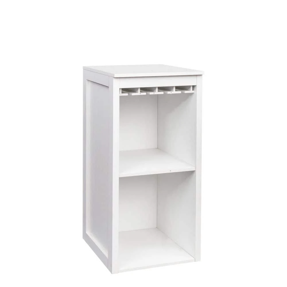 WHITE Color Modular Wine Bar Cabinet With Storage Shelves With Hutch For Dining Room 4 WHITE Color Modular Wine Bar Cabinet With Storage Shelves With Hutch For Dining Room - Image 4