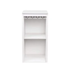 WHITE Color Modular Wine Bar Cabinet With Storage Shelves With Hutch For Dining Room