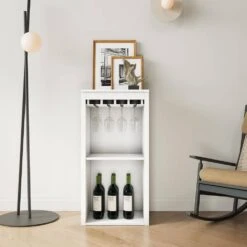 WHITE Color Modular Wine Bar Cabinet With Storage Shelves With Hutch For Dining Room 14 WHITE Color Modular Wine Bar Cabinet With Storage Shelves With Hutch For Dining Room -FURITURE SALE SHOP white tahanbath pantry organizers z w331p242729 fa 1000