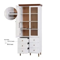 White MDF Display And Storage Cabinet: Ideal For Kitchen And Living Room -FURITURE SALE SHOP white tahanbath pantry organizers z w409p195106 1f 1000