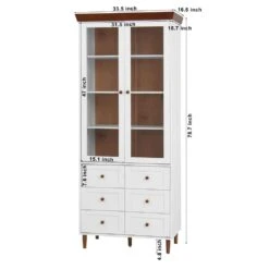 White MDF Display And Storage Cabinet: Ideal For Kitchen And Living Room -FURITURE SALE SHOP white tahanbath pantry organizers z w409p195106 44 1000