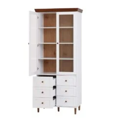 White MDF Display And Storage Cabinet: Ideal For Kitchen And Living Room -FURITURE SALE SHOP white tahanbath pantry organizers z w409p195106 fa 1000