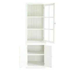 75.25 In. Tall White Freestanding Pantry Cabinet: Glass Door And Lattice Window 17 75.25 In. Tall White Freestanding Pantry Cabinet: Glass Door And Lattice Window -FURITURE SALE SHOP white tahanbath pantry organizers z w688134377 31 1000