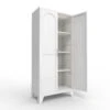 61 In. 2-Shapely Doors Cabinet, Metal Storage Cabinet With Doors And Adjustable Shelves In White