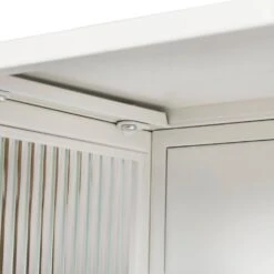 Modern Three-Door Glass Wall Cabinet With Three-Tier Storage In White -FURITURE SALE SHOP white tahanbath pantry organizers z w757119328 44 1000