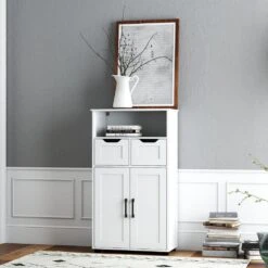 Farmhouse Storage Cabinet – Double Doors And Adjustable Shelves InWhite 16 Farmhouse Storage Cabinet – Double Doors And Adjustable Shelves InWhite -FURITURE SALE SHOP white tahanbath pantry organizers z w757125770 1f 1000