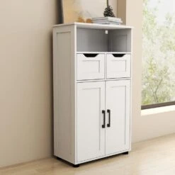 Farmhouse Storage Cabinet – Double Doors And Adjustable Shelves InWhite 17 Farmhouse Storage Cabinet – Double Doors And Adjustable Shelves InWhite -FURITURE SALE SHOP white tahanbath pantry organizers z w757125770 44 1000