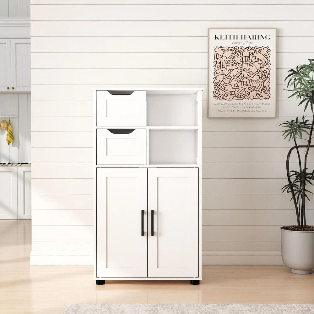 Farmhouse Storage Cabinet – Double Doors And Adjustable Shelves InWhite 6 Farmhouse Storage Cabinet – Double Doors And Adjustable Shelves InWhite - Image 6