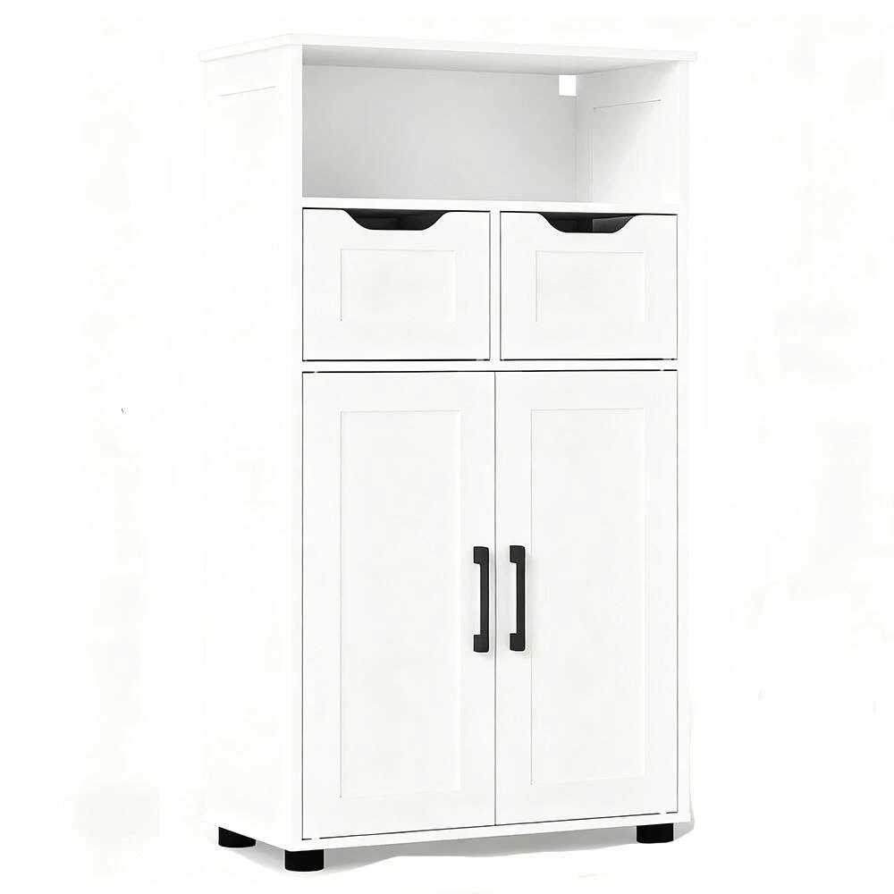 Farmhouse Storage Cabinet – Double Doors And Adjustable Shelves InWhite 1 Farmhouse Storage Cabinet – Double Doors And Adjustable Shelves InWhite