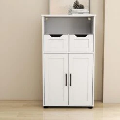 Farmhouse Storage Cabinet – Double Doors And Adjustable Shelves InWhite 13 Farmhouse Storage Cabinet – Double Doors And Adjustable Shelves InWhite -FURITURE SALE SHOP white tahanbath pantry organizers z w757125770 66 1000