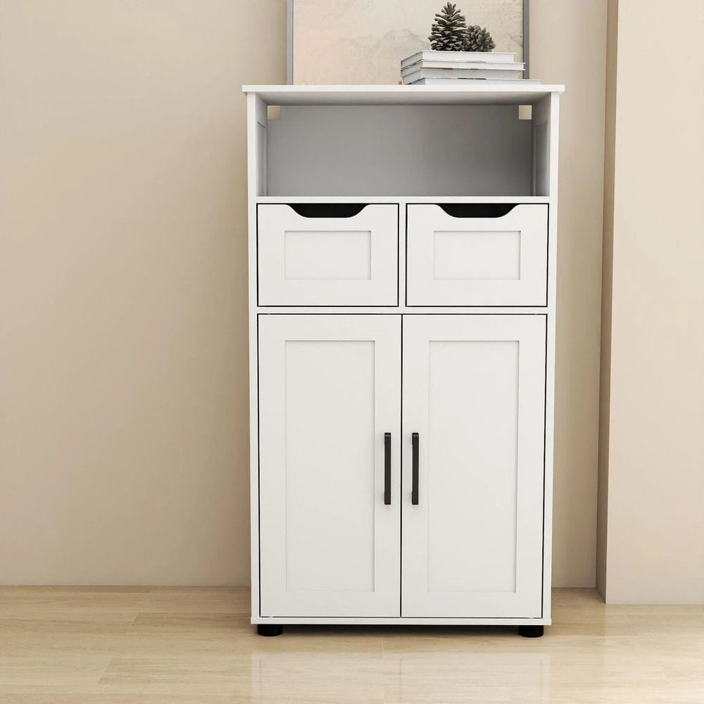 Farmhouse Storage Cabinet – Double Doors And Adjustable Shelves InWhite 4 Farmhouse Storage Cabinet – Double Doors And Adjustable Shelves InWhite - Image 4