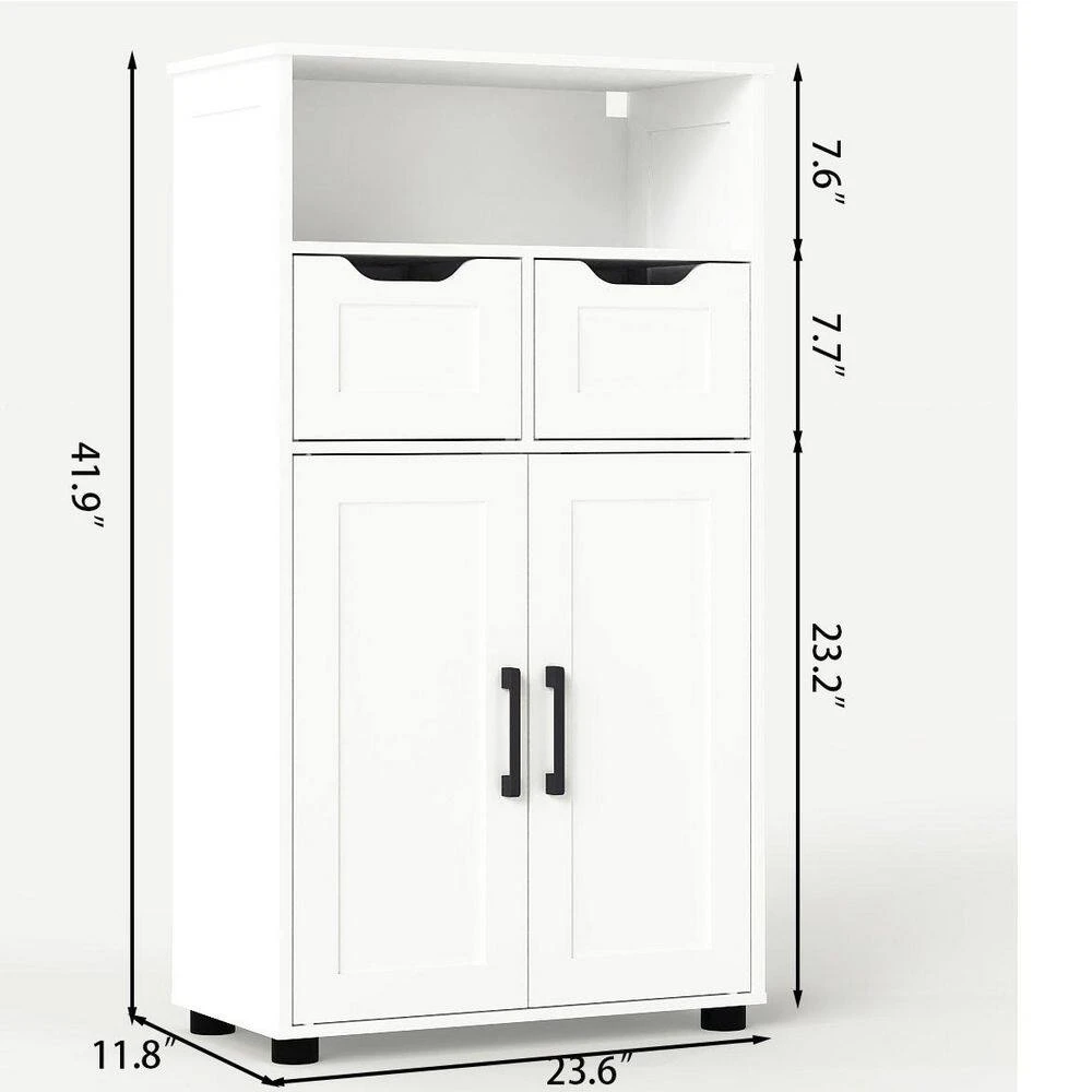 Farmhouse Storage Cabinet – Double Doors And Adjustable Shelves InWhite 5 Farmhouse Storage Cabinet – Double Doors And Adjustable Shelves InWhite - Image 5