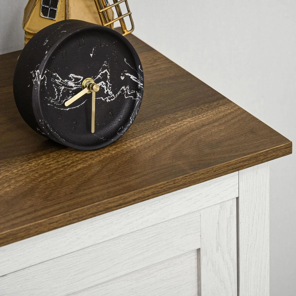 Farmhouse Barn Door Accent Cabinet: Double Doors, Drawer, Adjustable Shelf In White 7 Farmhouse Barn Door Accent Cabinet: Double Doors, Drawer, Adjustable Shelf In White - Image 7