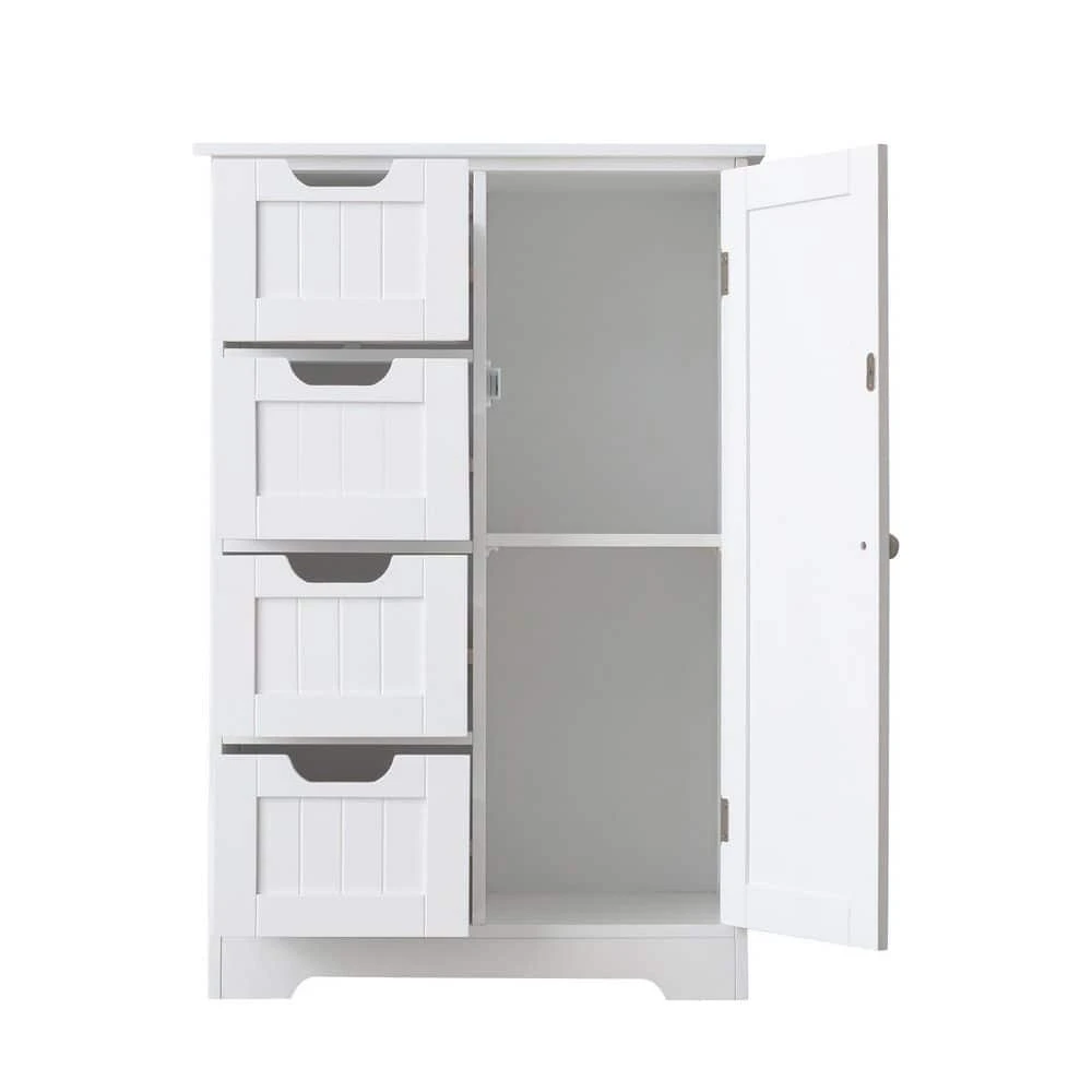 Small Bathrooom Storage Cabinet, Freestanding Storage Cabinet EntryWay Cabinet Home Storage For Living Room In White 6 Small Bathrooom Storage Cabinet, Freestanding Storage Cabinet EntryWay Cabinet Home Storage For Living Room In White - Image 6