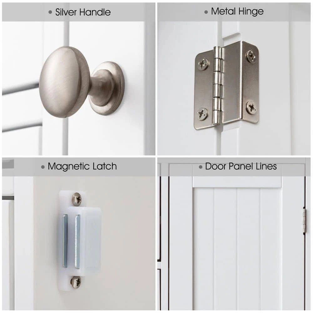 Small Bathrooom Storage Cabinet, Freestanding Storage Cabinet EntryWay Cabinet Home Storage For Living Room In White 3 Small Bathrooom Storage Cabinet, Freestanding Storage Cabinet EntryWay Cabinet Home Storage For Living Room In White - Image 3