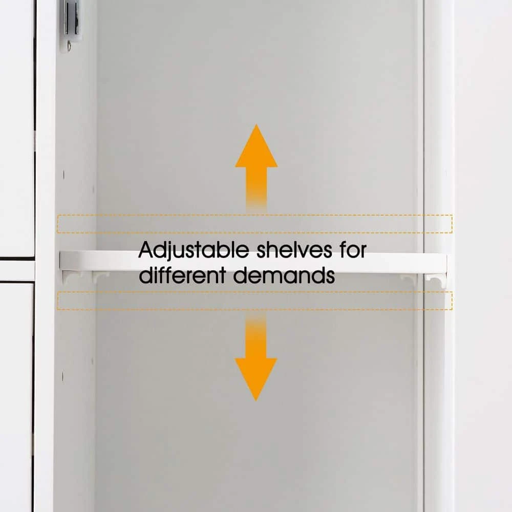 Small Bathrooom Storage Cabinet, Freestanding Storage Cabinet EntryWay Cabinet Home Storage For Living Room In White 9 Small Bathrooom Storage Cabinet, Freestanding Storage Cabinet EntryWay Cabinet Home Storage For Living Room In White - Image 9